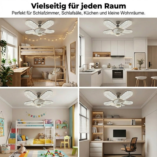 LED svetilka z ventilatorjem in 5 krili – kristalni učinek