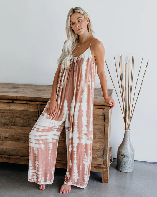 👗 Ženske modne kombinezoni s tankimi naramnicami in tiskom – 4 vzorci, S–3XL