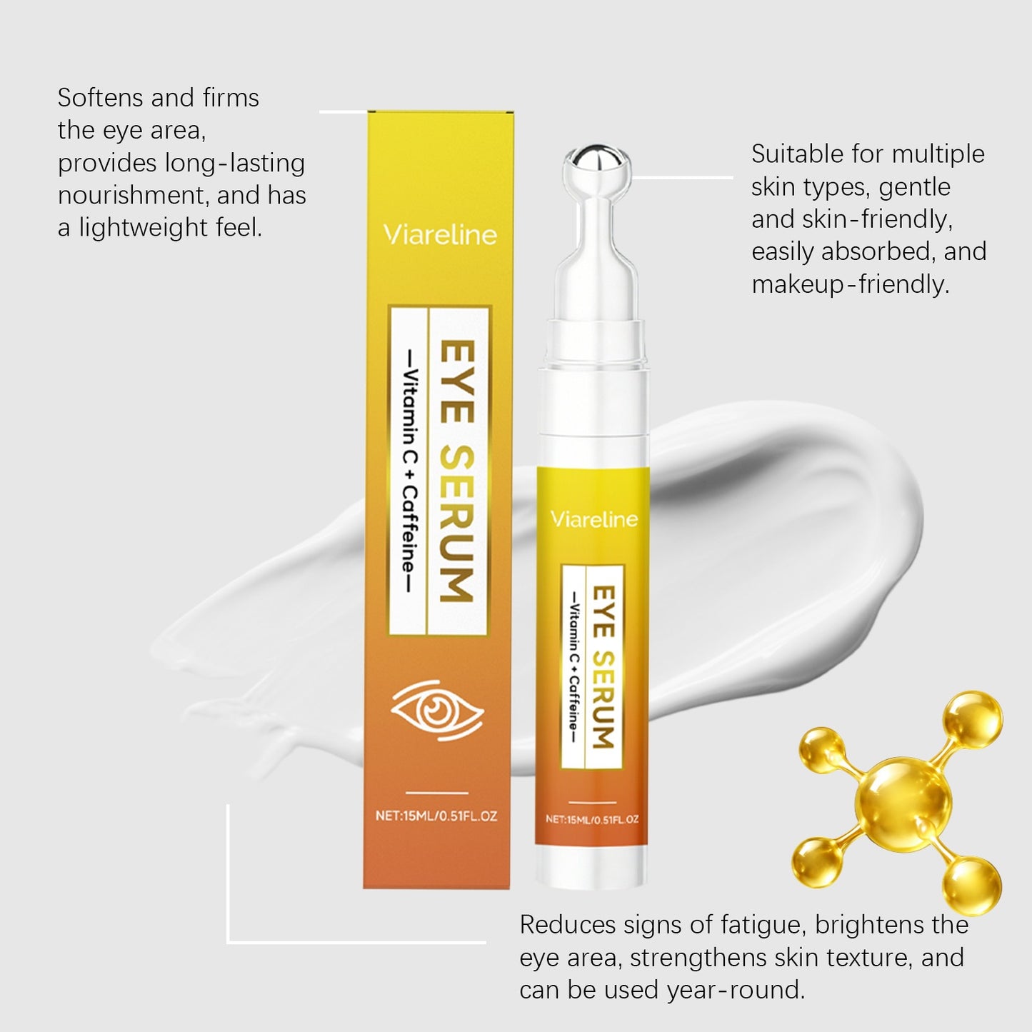 Serum za oči z vitaminom C in kofeinskim valjčkom
