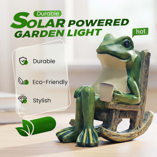 🐸Sončna žabica na gugalnem stolu – Solarna svetilka za vrt in teraso