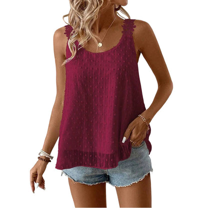 Elegantni šifonski top z čipkastimi naramnicami 🌸 – za vsako postavo | S–2XL
