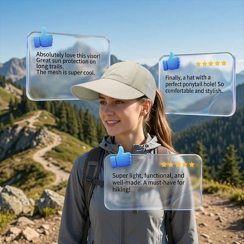 🧢 Ženski sončni klobuk s širokimi krajci – UV zaščita, hitro sušeč material🌞