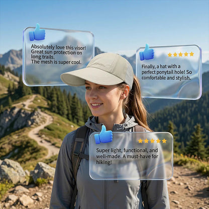 🧢 Ženski sončni klobuk s širokimi krajci – UV zaščita, hitro sušeč material🌞