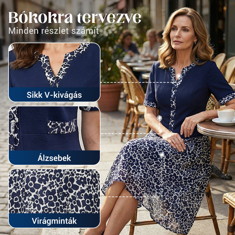 💥50% popust📿Brezplačna ogrlica🌸 Elegantna cvetlična obleka A-kroja – za vsako postavo!