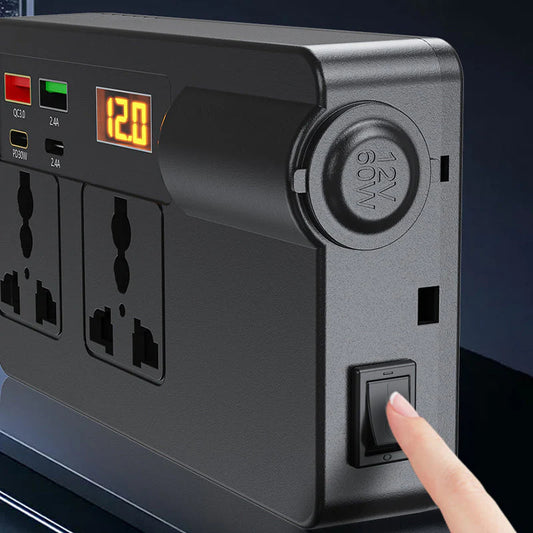 Prenosni avtomobilski inverter 12 V/24 V – 220 V, z digitalnim zaslonom