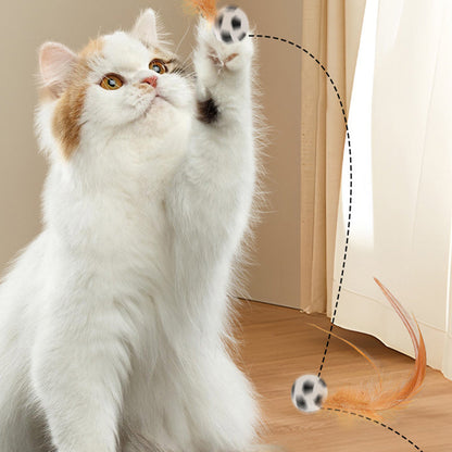 🔥Kupi 1 dobi 2 gratis🔥⚽ Interaktivna mačja žogica 🐱 Vzmetna poskakujoča mačja igrača – Baterije niso potrebne, zagotavlja neprekinjeno zabavo!
