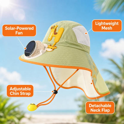 🌞Sončni klobuk z vgrajenim ventilatorjem