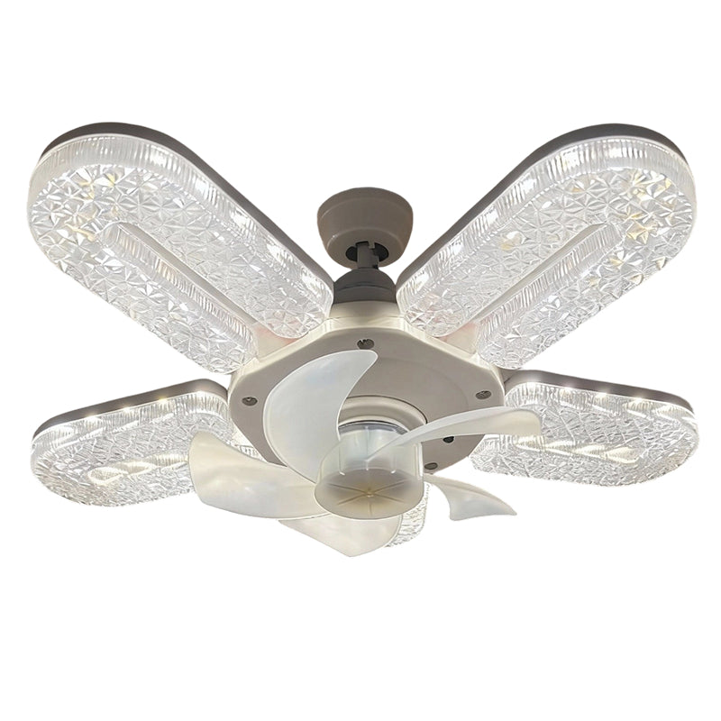 LED svetilka z ventilatorjem in 5 krili – kristalni učinek