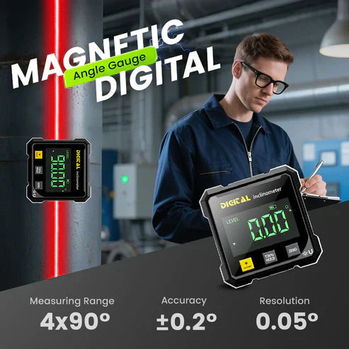 📐4-stranski magnetni digitalni kotomer z laserjem