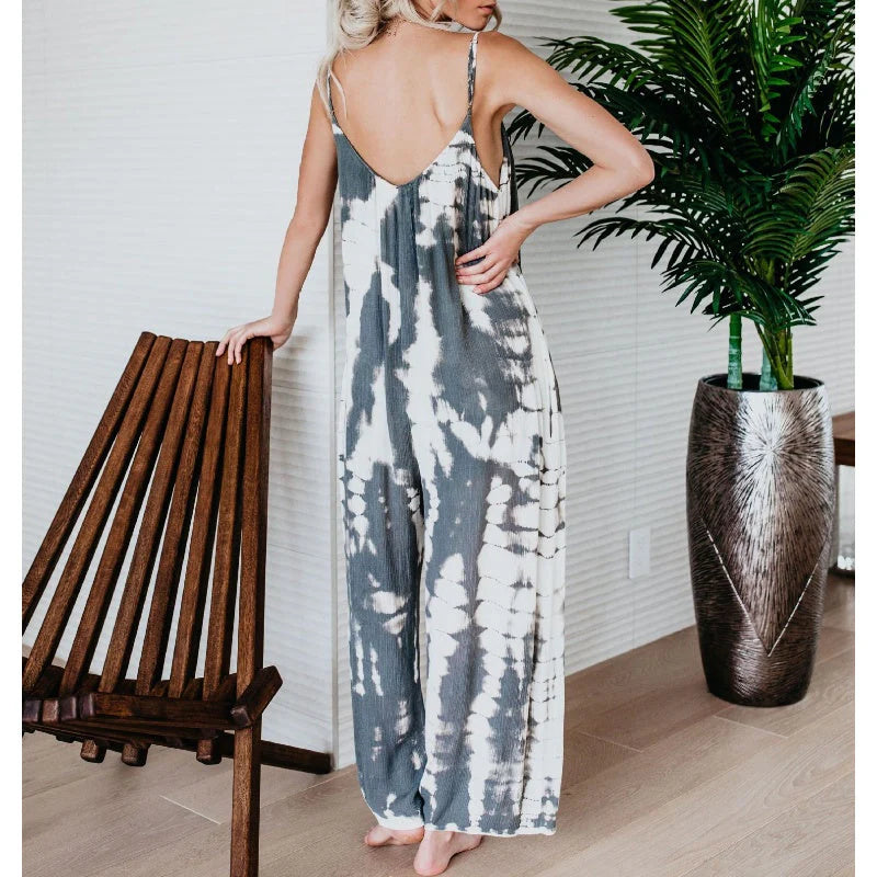 👗 Ženske modne kombinezoni s tankimi naramnicami in tiskom – 4 vzorci, S–3XL