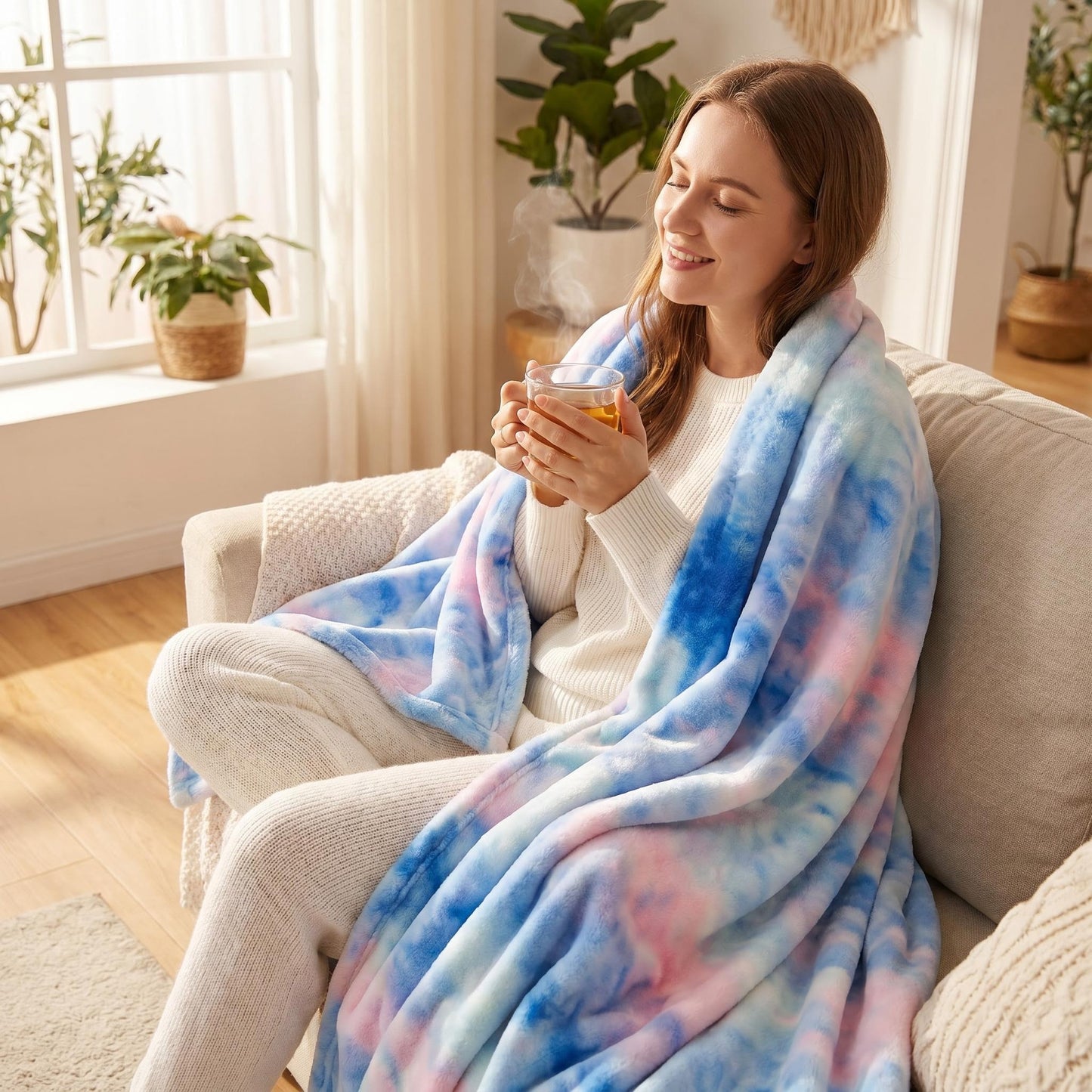 Ultra-mehka tie-dye plišasta odeja
