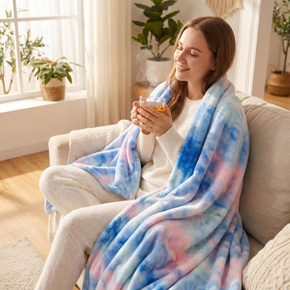 Ultra-mehka tie-dye plišasta odeja