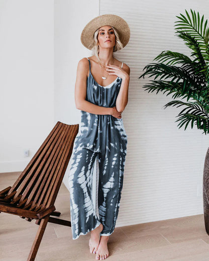 👗 Ženske modne kombinezoni s tankimi naramnicami in tiskom – 4 vzorci, S–3XL