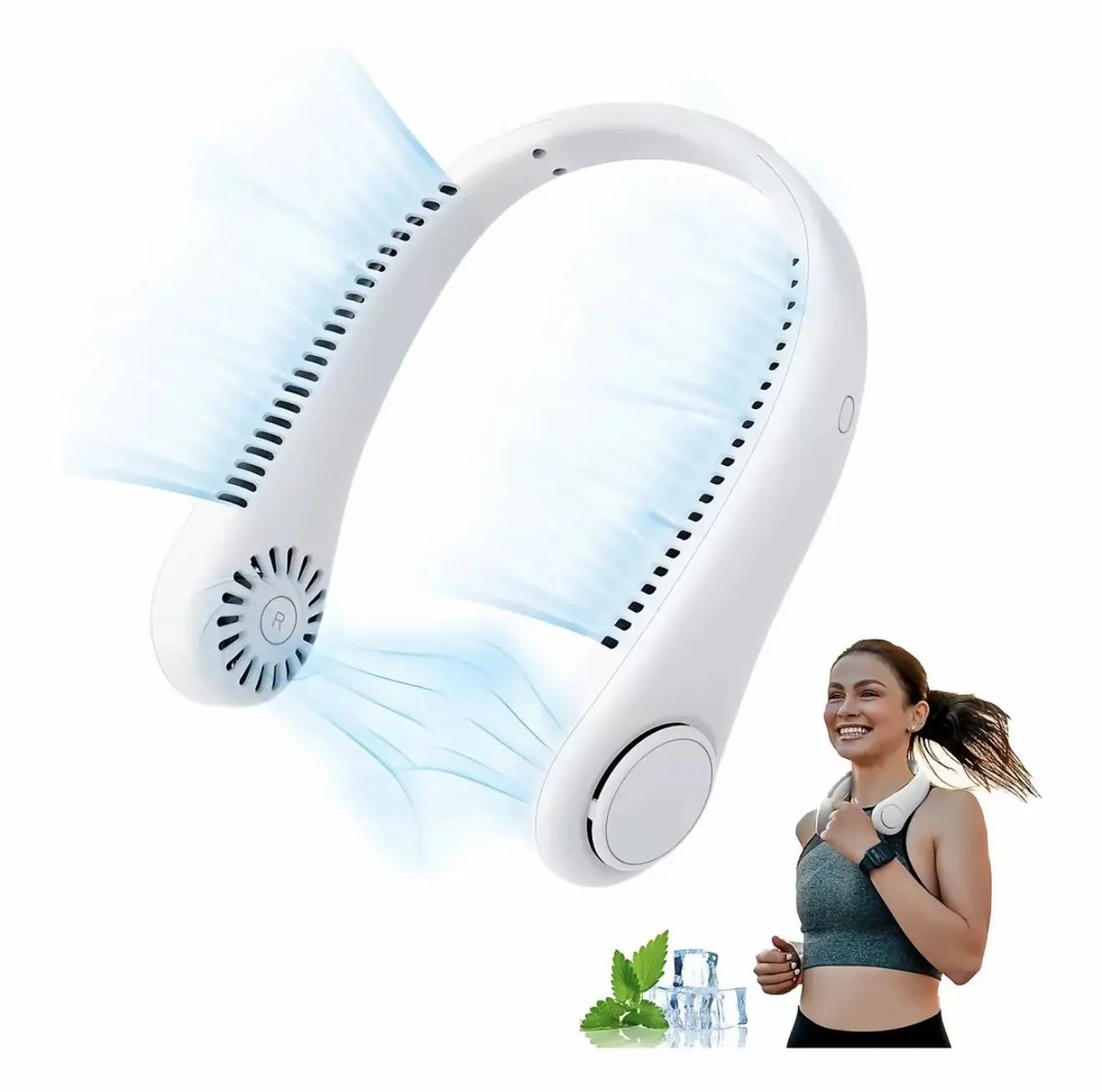 Prenosni mini ventilator za vrat – USB, brezžičen, 3 hitrosti