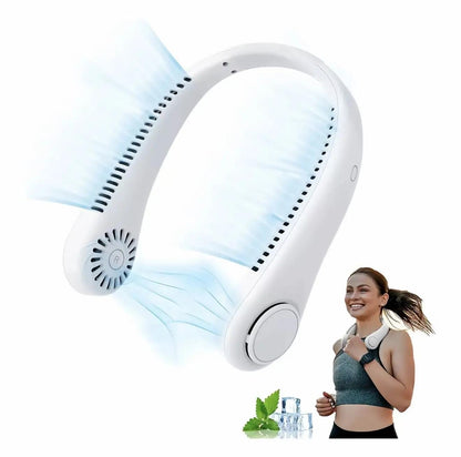 Prenosni mini ventilator za vrat – USB, brezžičen, 3 hitrosti