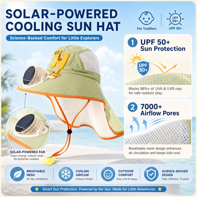 🌞Sončni klobuk z vgrajenim ventilatorjem