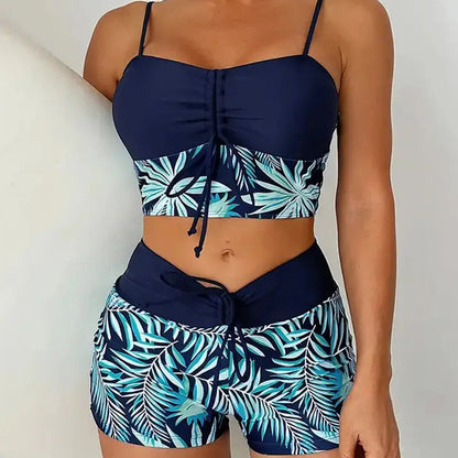 🌊 Hitro sušeč dvodelni pulover 👙 Dekliške kopalke z visokim pasom - slog boksaric!