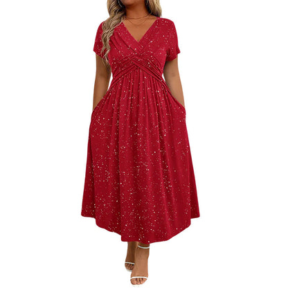 👗 Elegantna obleka za ženske z V-izrezom in zasukanim detajlom spredaj ✨