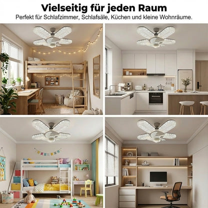 LED svetilka z ventilatorjem in 5 krili – kristalni učinek
