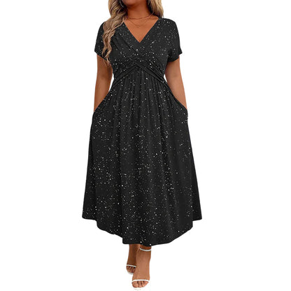 👗 Elegantna obleka za ženske z V-izrezom in zasukanim detajlom spredaj ✨
