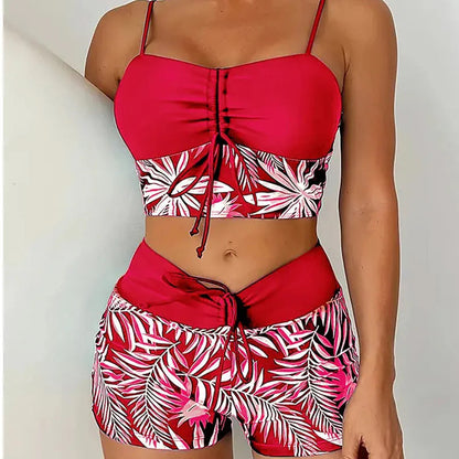 🌊 Hitro sušeč dvodelni pulover 👙 Dekliške kopalke z visokim pasom - slog boksaric!
