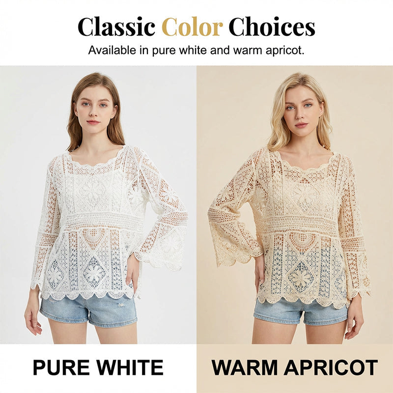 Ženska vintage čipkasta bluza – poletni pokrivač
