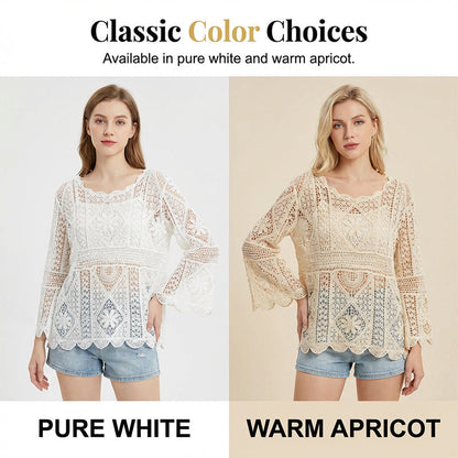 Ženska vintage čipkasta bluza – poletni pokrivač