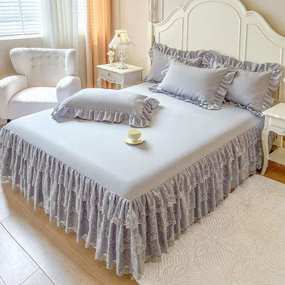 🌸 Čipkasta posteljna krila v kompletu 3 kosov – tvoja spalnica takoj postane romantičen raj miru in elegance! ✨🛏️