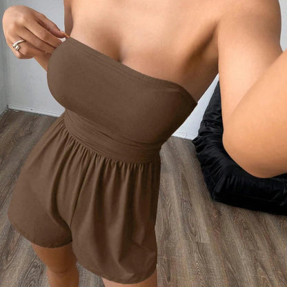 Elegantni obtiahnuty overal brez naramnic – ženski bodycon kombinezon