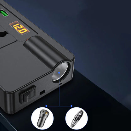 Prenosni avtomobilski inverter 12 V/24 V – 220 V, z digitalnim zaslonom