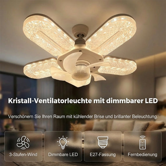 LED svetilka z ventilatorjem in 5 krili – kristalni učinek