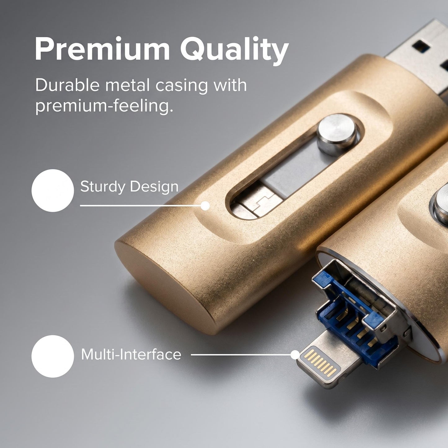 🌞Novo, 50 % popusta za omejen čas! 📱Univerzalni USB ključek 3 v 1 - združljiv z iPhoneom, Androidom in računalnikom - USB 3.0 ultra visoka hitrost