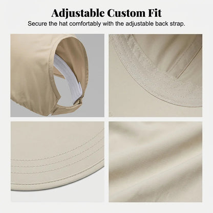 🧢 Ženski sončni klobuk s širokimi krajci – UV zaščita, hitro sušeč material🌞
