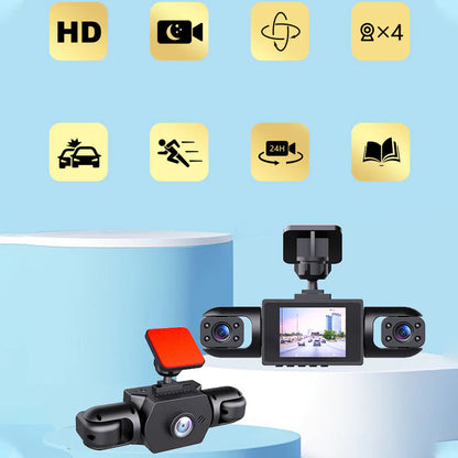 Avtomobilska kamera s 4 objektivi in 360° vidnim kotom | 📷HD 1080P nočni vid📷