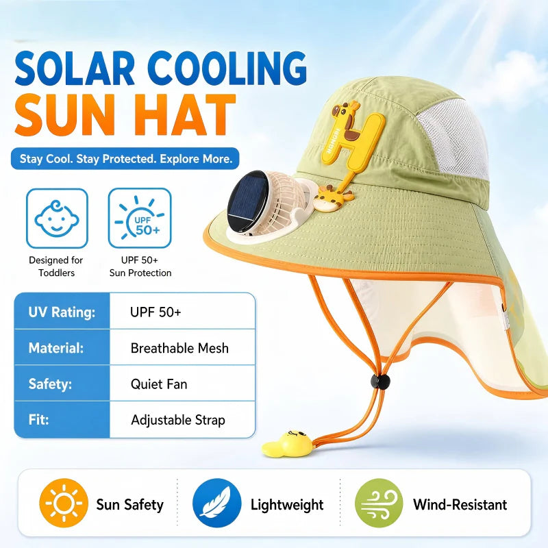 🌞Sončni klobuk z vgrajenim ventilatorjem