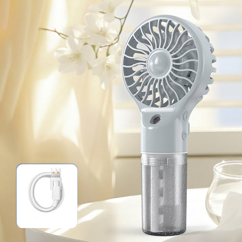 🎡Prenosni ročni ventilator z meglico za hlajenje❄️