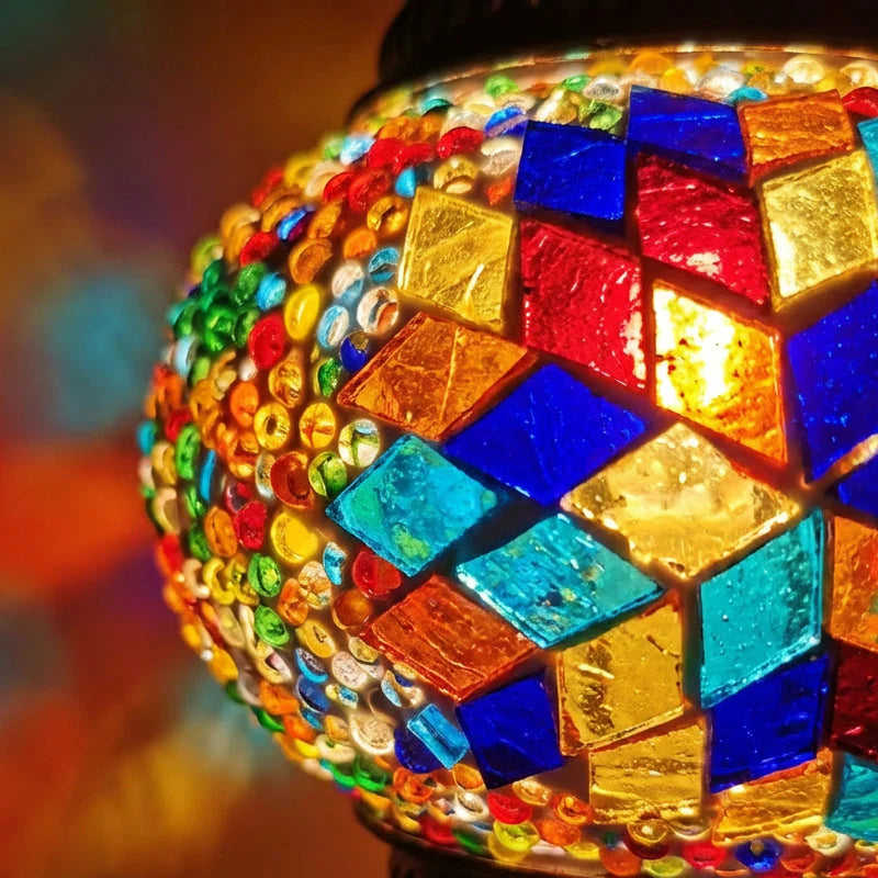 Starinska mozaična turška dekorativna namizna svetilka