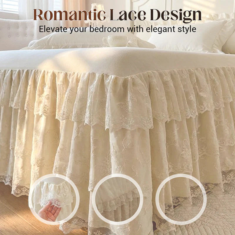 🌸 Čipkasta posteljna krila v kompletu 3 kosov – tvoja spalnica takoj postane romantičen raj miru in elegance! ✨🛏️