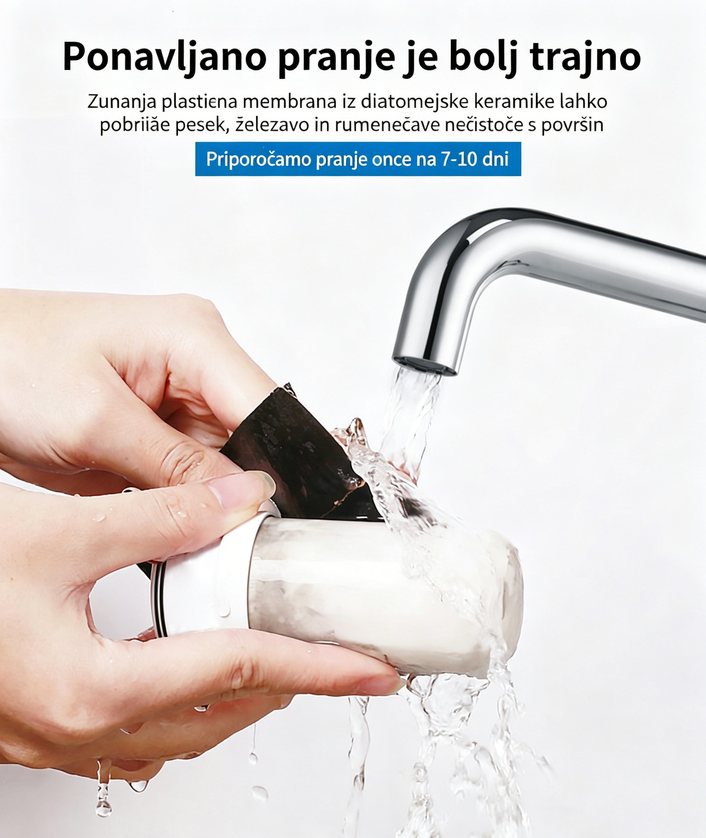 💧Petstopenjski vodni filter zmanjšuje vodni kamen in filtrira usedline, 🛡️zaradi česar je voda nežnejša.