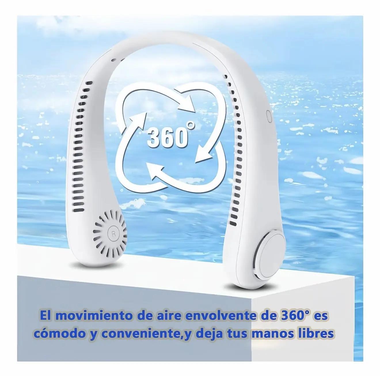 Prenosni mini ventilator za vrat – USB, brezžičen, 3 hitrosti