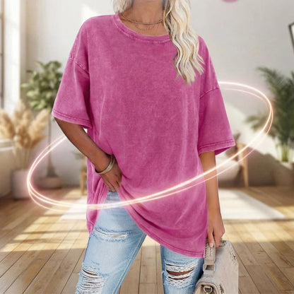 👕 Ženska vintage oversized majica z efektom pranja – udobna in stilska