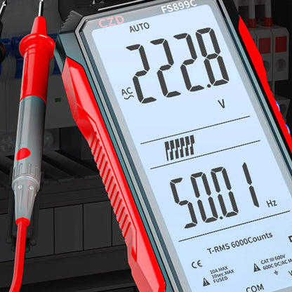 Polnilni digitalni multimeter USB – True RMS, samodejno nastavljanje območja in osvetljen LCD zaslon, CAT III 1000V