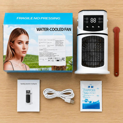 💨USB ventilator za tekočinsko hlajenje❄️ z RGB svetlobnimi učinki | 9 hitrosti ventilatorja, vlažilec zraka, nočna lučka🧊
