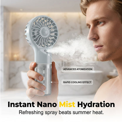 🎡Prenosni ročni ventilator z meglico za hlajenje❄️