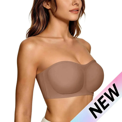Dámska podprsenka bez ramienok – Push-up Bandeau | Protišmyková, Bezkosticová, Bezšvová【🔥1+1 zadarmo】
