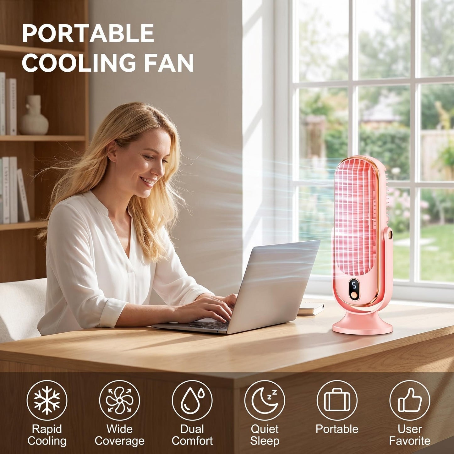 💨Prenosni ventilator za namizno klimatsko napravo s 5 hitrostmi ventilatorja❄️