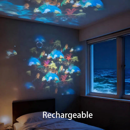 Dinamični vrtljivi LED projektor z oceansko projekcijo