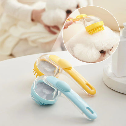 Krtača za kopanje hišnih ljubljenčkov z dozatorjem za šampon – Dolg ročaj, mehka in učinkovita 🐾🛁