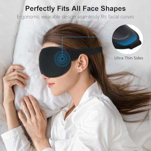 3D ergonomska maska za spanje z 100% zatemnijo – brez pritiska na oči in ušesa
