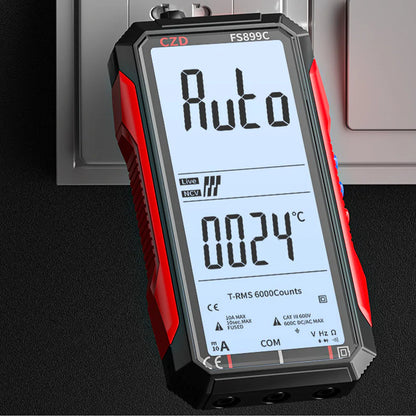 Polnilni digitalni multimeter USB – True RMS, samodejno nastavljanje območja in osvetljen LCD zaslon, CAT III 1000V